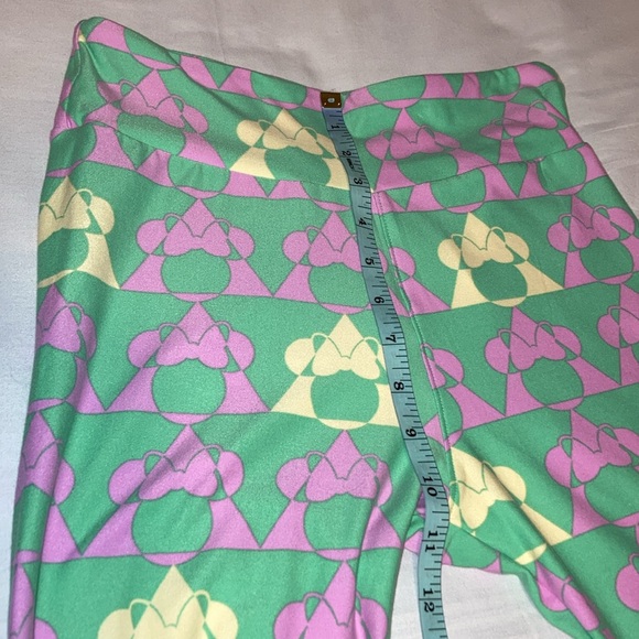 Lularoe Disney Leggings Green Pink Yellow Polyester & Spandex One Size - Picture 8 of 14